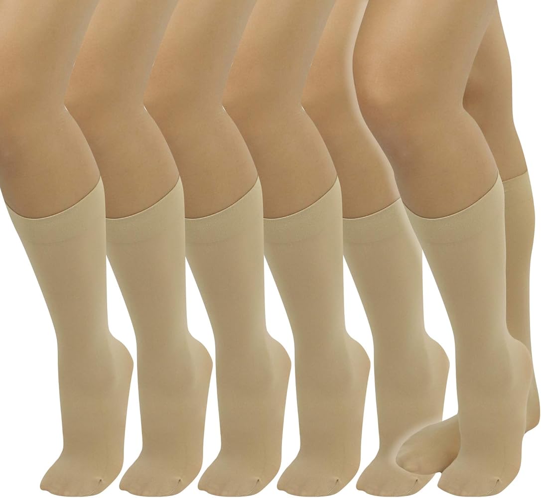 ToBeInStyle Womens Pack of 6 Knee High Trouser Professional Socks