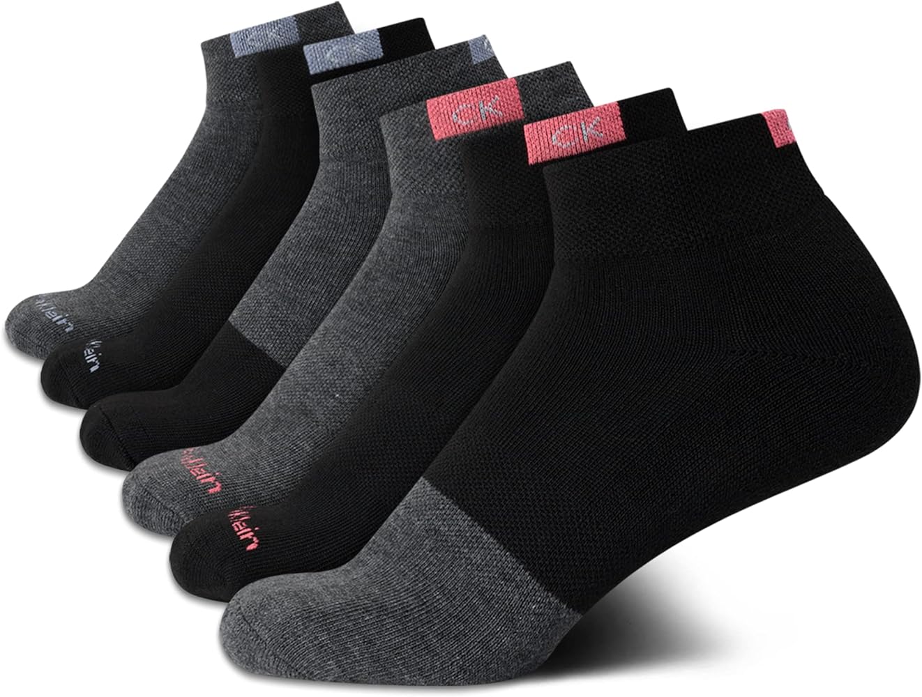 Calvin Klein Women Calvin Klein Women's Athletic Sock - Cushion Quarter Cut Ankle Socks (6 Pack)