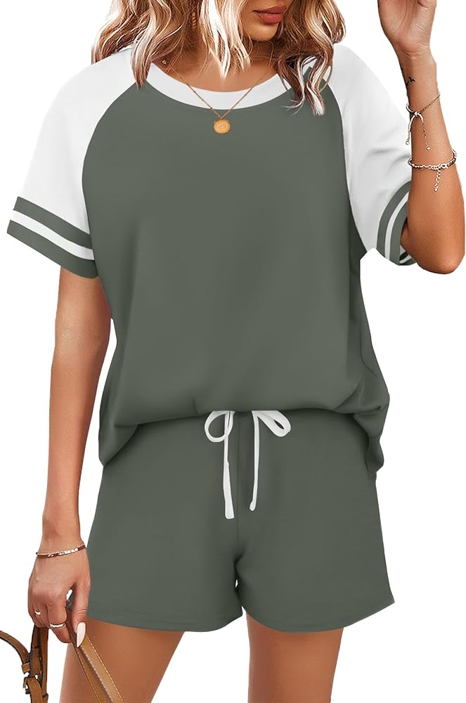 Lounge Sets for Women 2 Piece Shorts Summer Pajamas Set Comfy Loungewear S-XXL