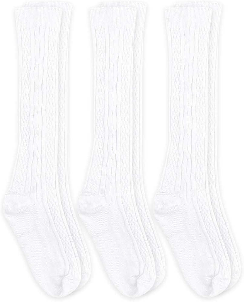 Jefferies Socks Womens Cable Knit Knee High Socks 3 Pair Pack