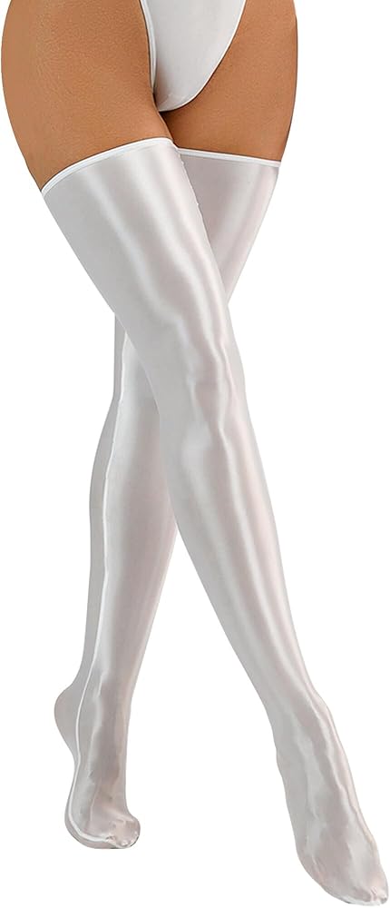 FEOYA Women’s Shiny Thigh High Stocking Glossy Metallic Shimmery Stockings Party Club Cosplay