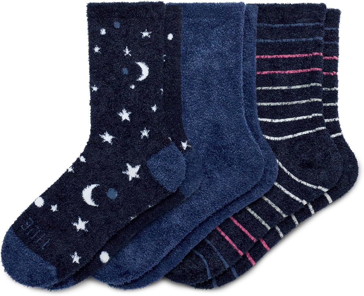 HUE Women's Cozy Velour Sock 3 Pair Pack