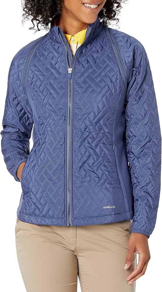 Cutter & Buck Women's Weathertec Hybrid Quilted Propel 2-in-1 Mock Jacket Vest