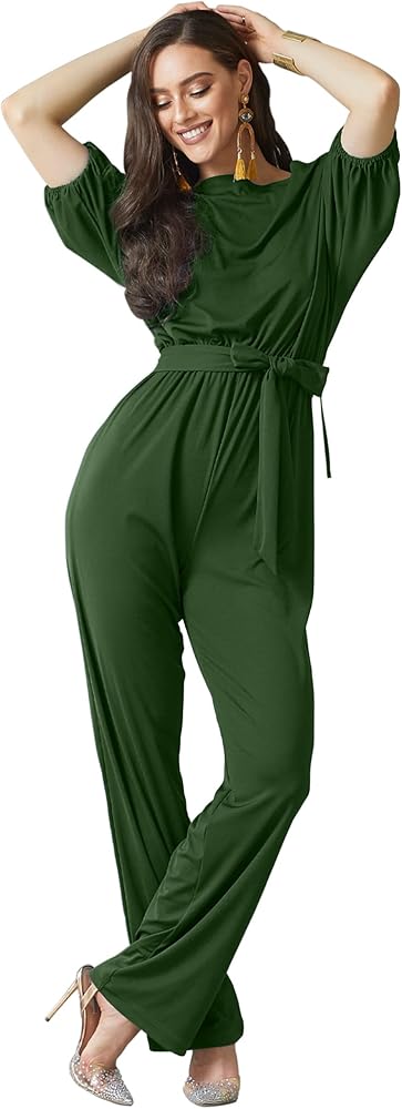 KOH KOH Womens One Off Shoulder Short Sleeve Piece Jumpsuit Pant Suit Romper