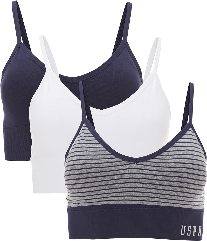 U.S. Polo Assn. Womens Sports Bra Multipack - Wireless Bralettes for Women