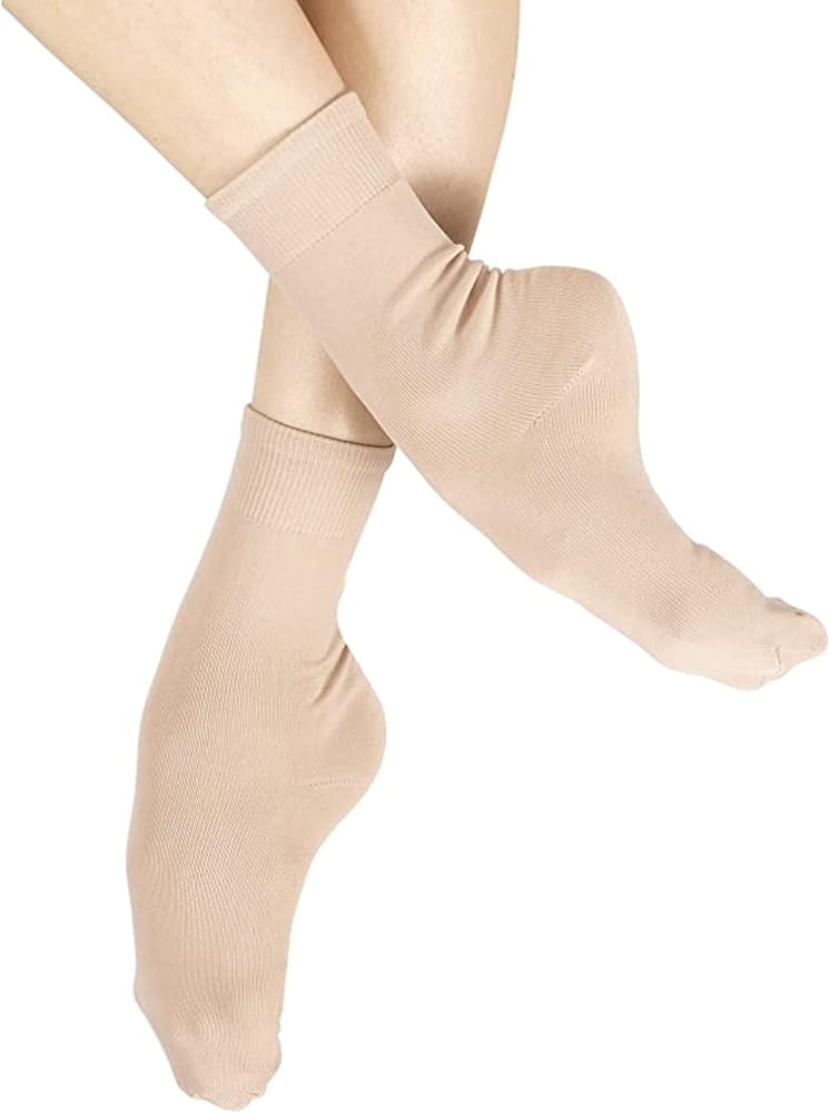 Womens Skin Tone Ankle Dance Socks