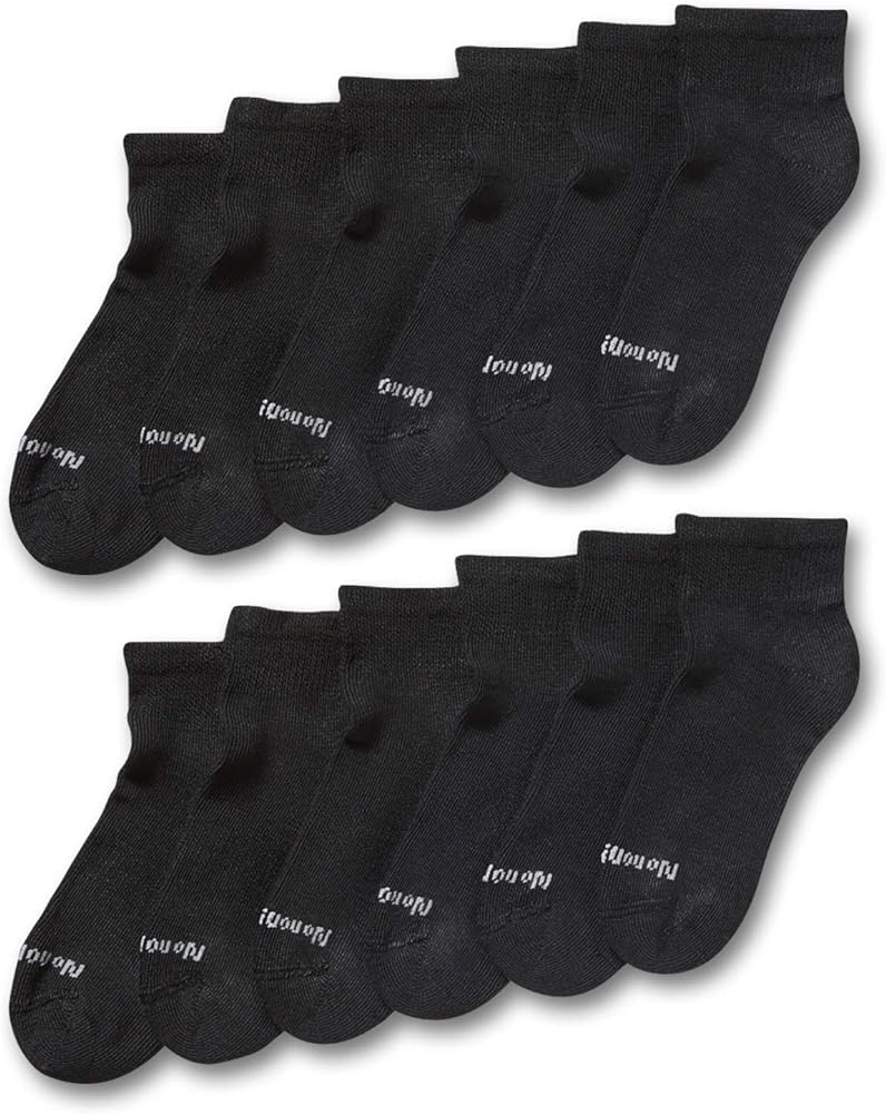 No nonsense womens Cushioned Ankle Quarter Top Socks, 12 Pair Pack