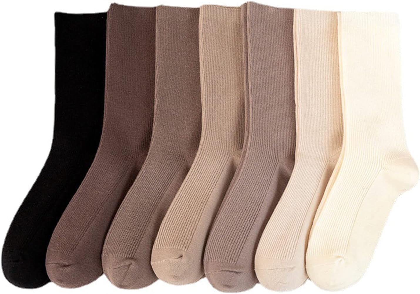 7 Pairs of Comfortable Fashion Wool Socks for Girls, Athletic Soft Socks for Women, Above Ankle Crew Stretch Neutral Socks for All Season