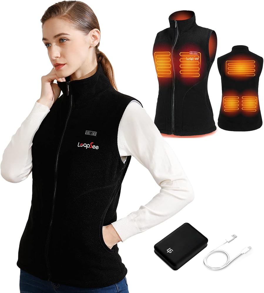 Heated Vest with Battery Pack Included, Lightweight Polar Fleece Electric Heating Vest, Heated Jackets