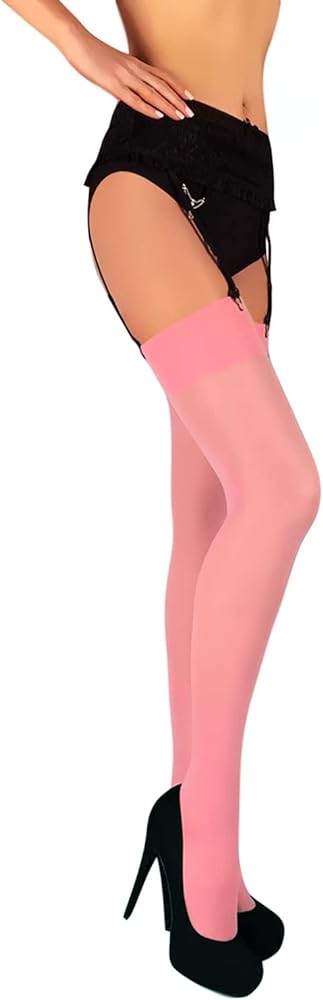 Mila Marutti Stockings for Garter and Suspender Belts for Women | Semi Opaque Thigh High Tights 40D | Made in EU