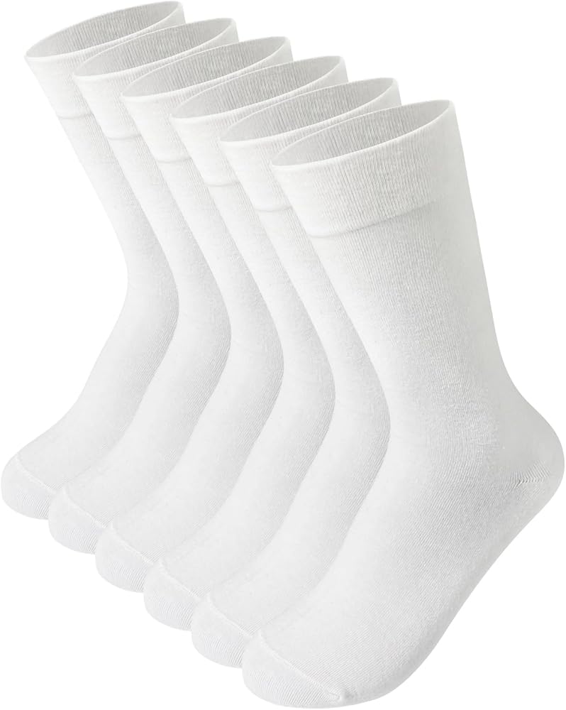 3-12 Pack Women Crew Cotton Socks Long Soft Thin White Socks