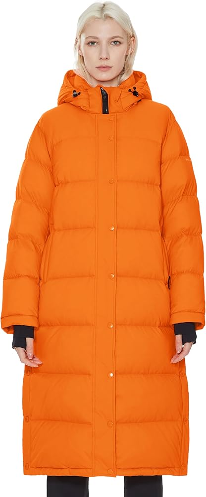 Orolay Women's Maxi Puffer Jacket Winter Warm Down Coat Casual Loose Jacket with Detachable Hood