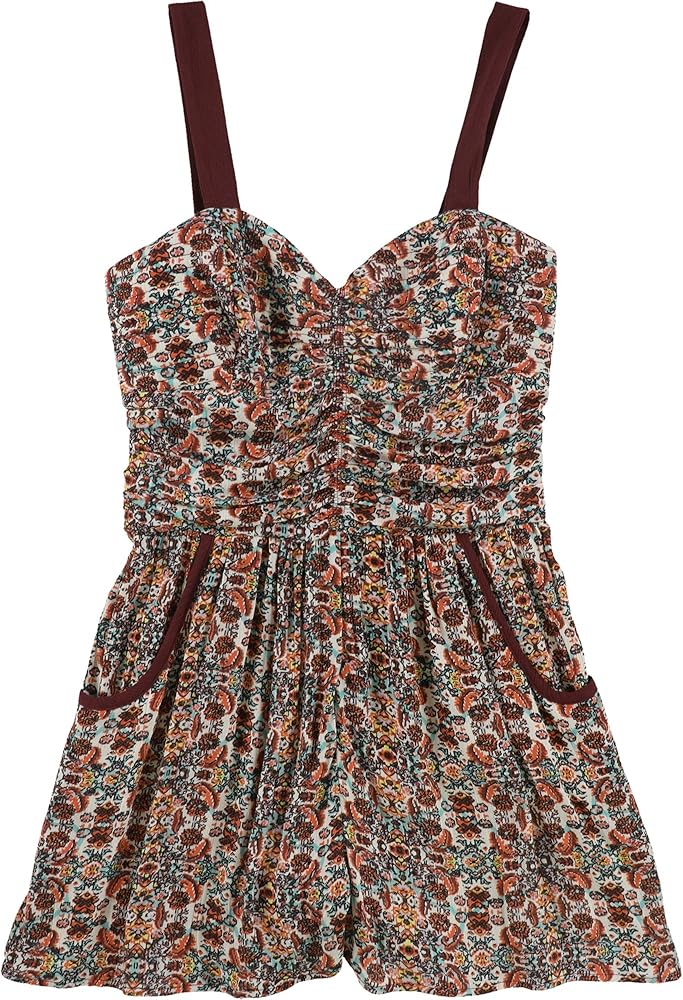 Womens Sleeveless Printed Romper Jumpsuit