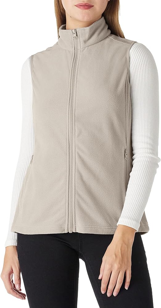 Outdoor Ventures Women's Fleece Vest, Zip Up Lightweight Soft Running Vest Outerwear Sleeveless with Pockets