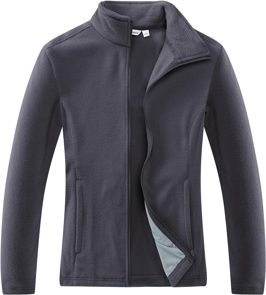 Outdoor Ventures Women's Lightweight Warm Zip Up Long-Sleeve Soft Polar Fleece Jacket for Fall Winter