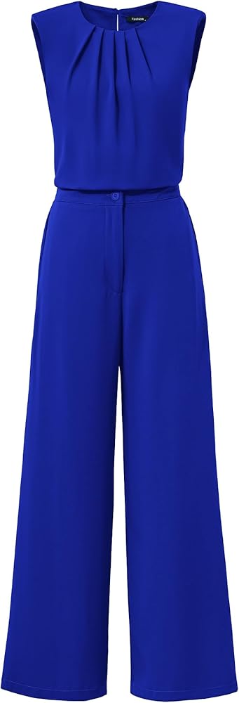 BTFBM Women's 2 Piece Outfits 2024 Summer Casual Tracksuits Crew Neck Sleeveless Top Wide Leg Pant Sets