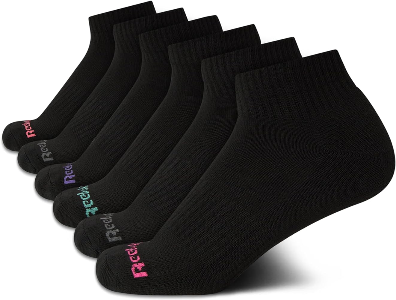 Reebok Women's Comfort Cushioned Athletic Quarter Cut Socks (6 Pack)