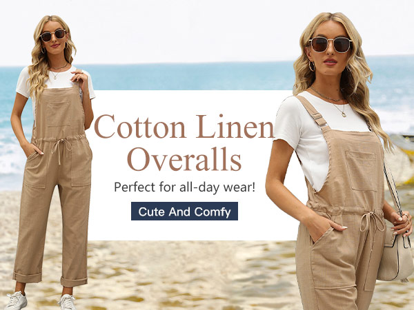 cotton linen overalls women