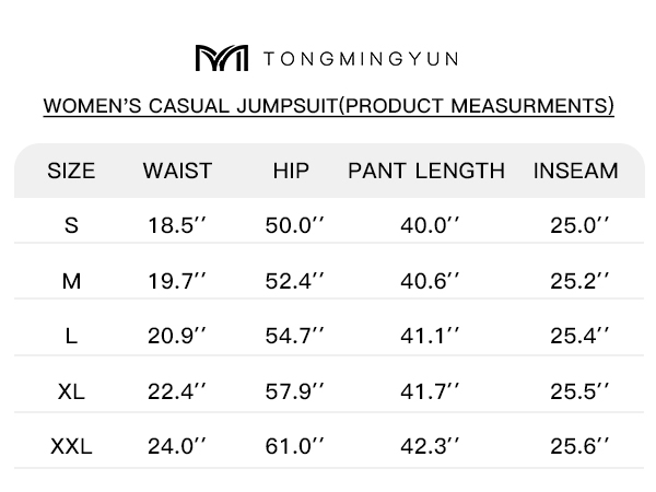 women overalls size chart