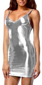 Metallic Leather silver dress