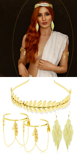 4pcs Goddess Headband Arm cuff earrings set