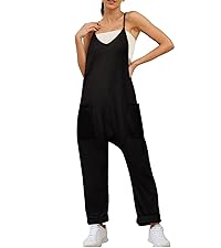 B0CHYKWX46 Jumpsuit Hot Shot Onesie Casual Waffle Knit Loose Overall Jumpsuit