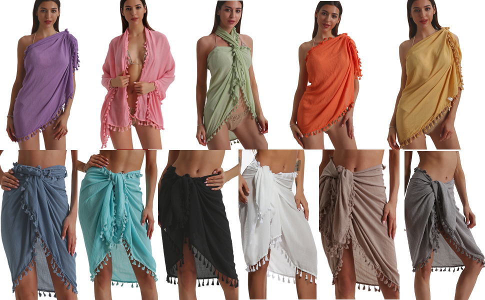 Swim Beach Sarong Wrap Short Skirt