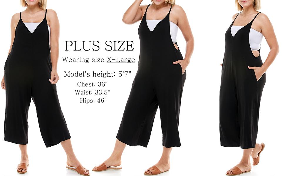 plus size Loose fit Capri Jumpsuits for women