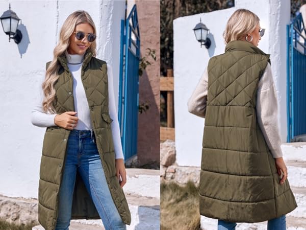 Women&#39;s Long Puffer Vest