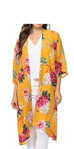 Auliné Collection Womens USA Made Casual Cover Up Cape Gown Robe Cardigan Kimono