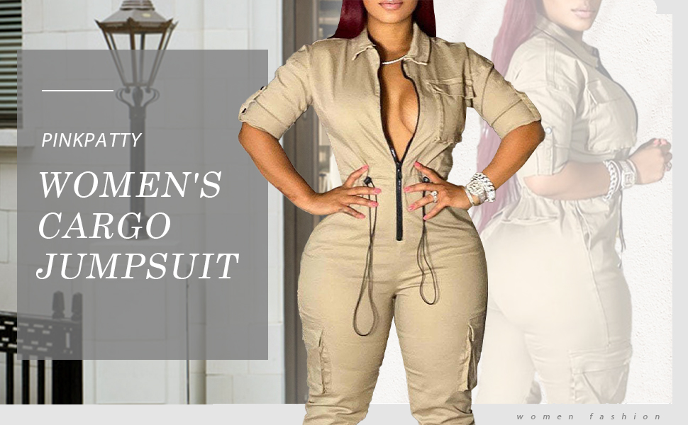 women''s cargo jumpsuit