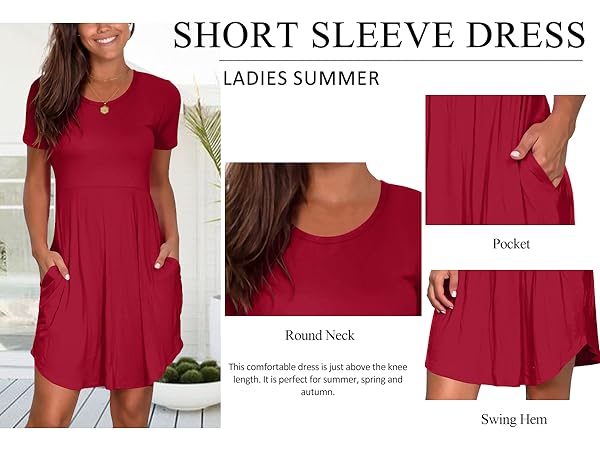 Beach/ Travel/ Work/ Daily/ Casual/ Party Summer Dress with Pockets