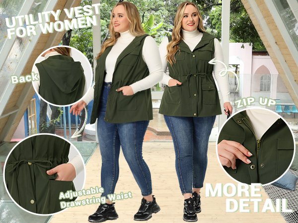 Plus Size Cargo Hooded Jackets