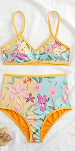 floral bathing suits