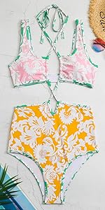 floral bathing suits