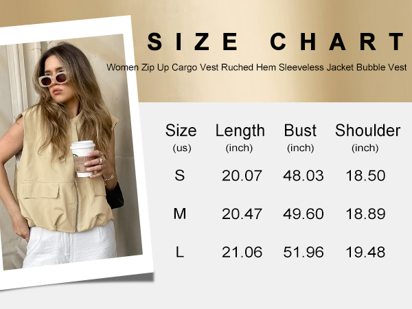 Women Zip Up Cargo Vest