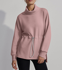 drawstring waist sweatshirt oversize