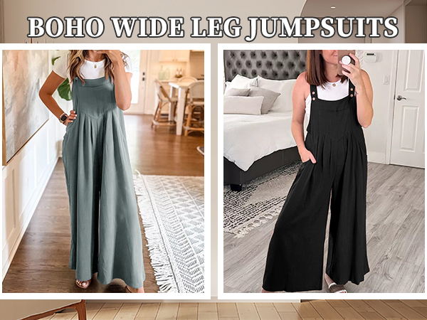 wide leg overalls for women 