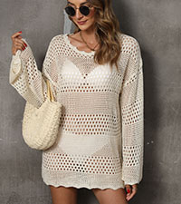 long sleeve crochet cover up