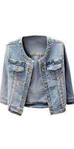 Women''s Collarless Denim Jackets