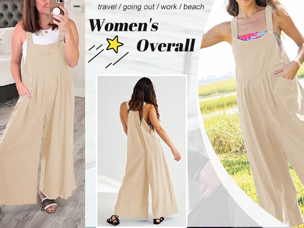 SeekMe womens jumpsuits wide leg overalls