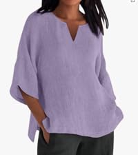 Plus Size Summer Linen Tops 