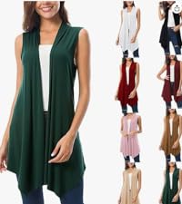 Womens Long Vests Sleeveless 