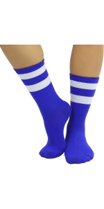 acrylic ankle socks with double athletic stripes