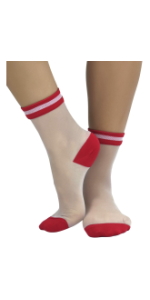 double stripe sheer socks