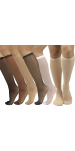 pack of six basic nylon socks