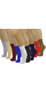 pack of six opaque crew socks