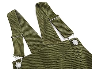 Womens Overalls Corduroy Bib Adjustable Straps Fashion Jumpsuit