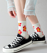 Cute and Cool black socks for women size 6-9 crew socks for women size 9-11 cozy socks for women