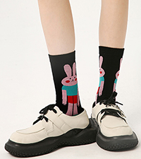 Creative socks for women Cute Animals Socks for Women rabbits socks for women black socks for women